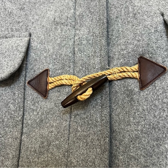 J. Crew Gray Hooded Melton Italian Wool Toggle & Zip Duffle Coat Size 2 - Picture 9 of 10